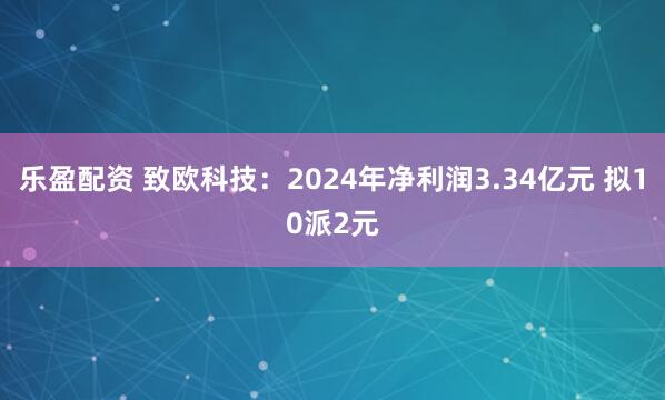 乐盈配资 致欧科技：2024年净利润3.34亿元 拟10派2元